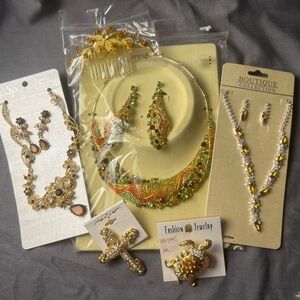 Gold and Green Jewelry Set